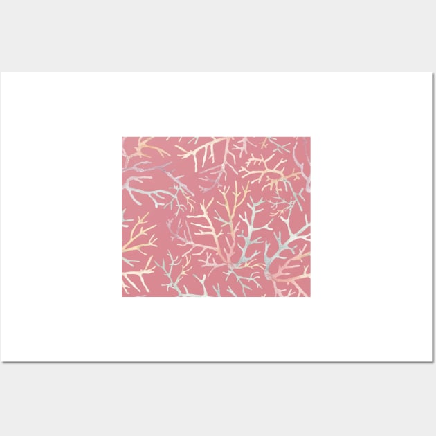 Burgundy corals Wall Art by hamptonstyle